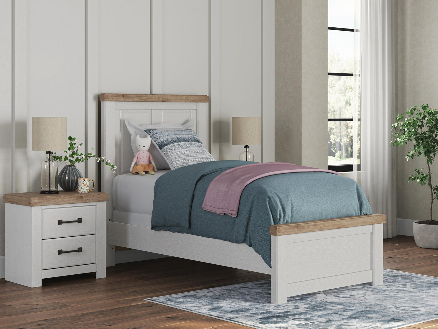 Savonport  Panel Bed, Dresser And Mirror
