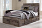 Derekson  Panel Bed With 6 Storage Drawers With Mirrored Dresser