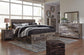 Derekson  Panel Bed With 4 Storage Drawers With Mirrored Dresser, Chest And Nightstand