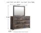 Drystan  Panel Bed With 2 Storage Drawers With Mirrored Dresser