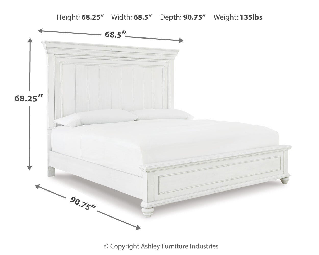 Kanwyn  Panel Bed With Mirrored Dresser, Chest And Nightstand