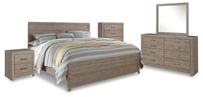 Culverbach  Panel Bed With Mirrored Dresser, Chest And Nightstand