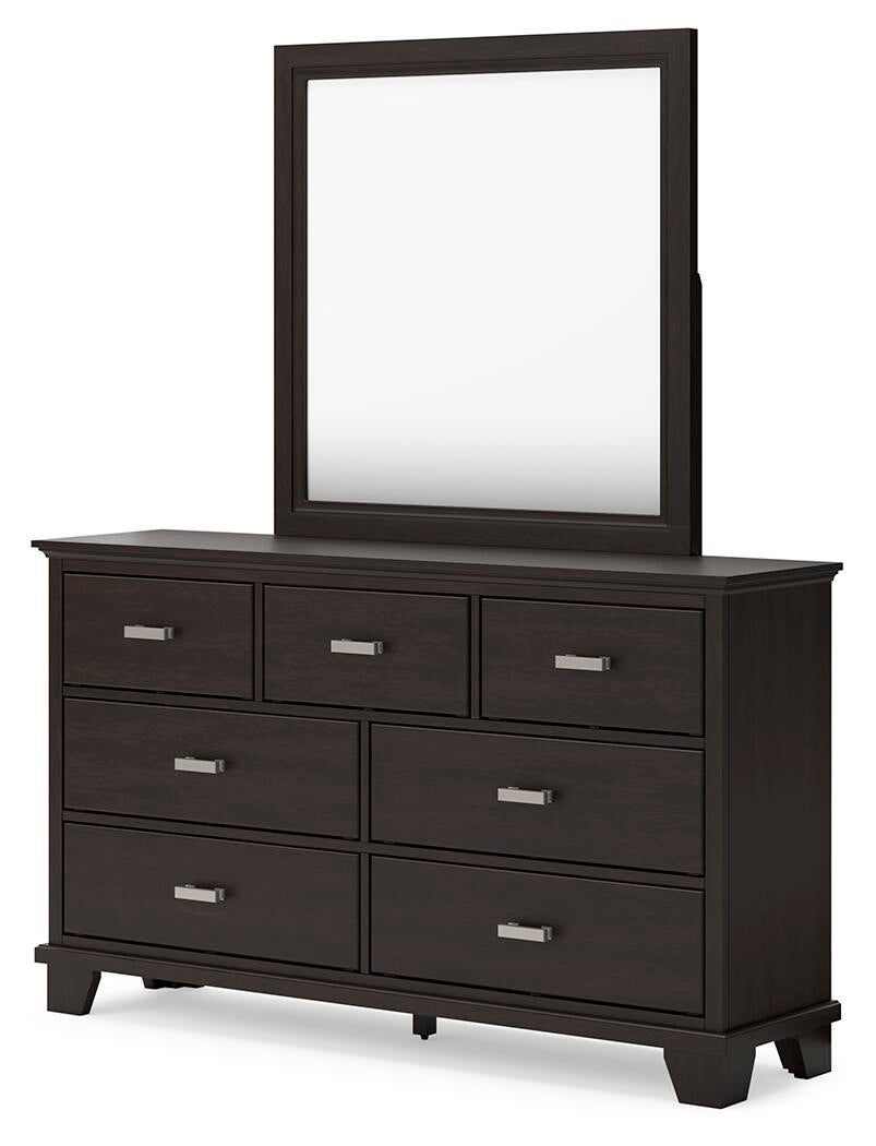 Covetown  Panel Bed, Dresser, Mirror, Chest And Nightstand