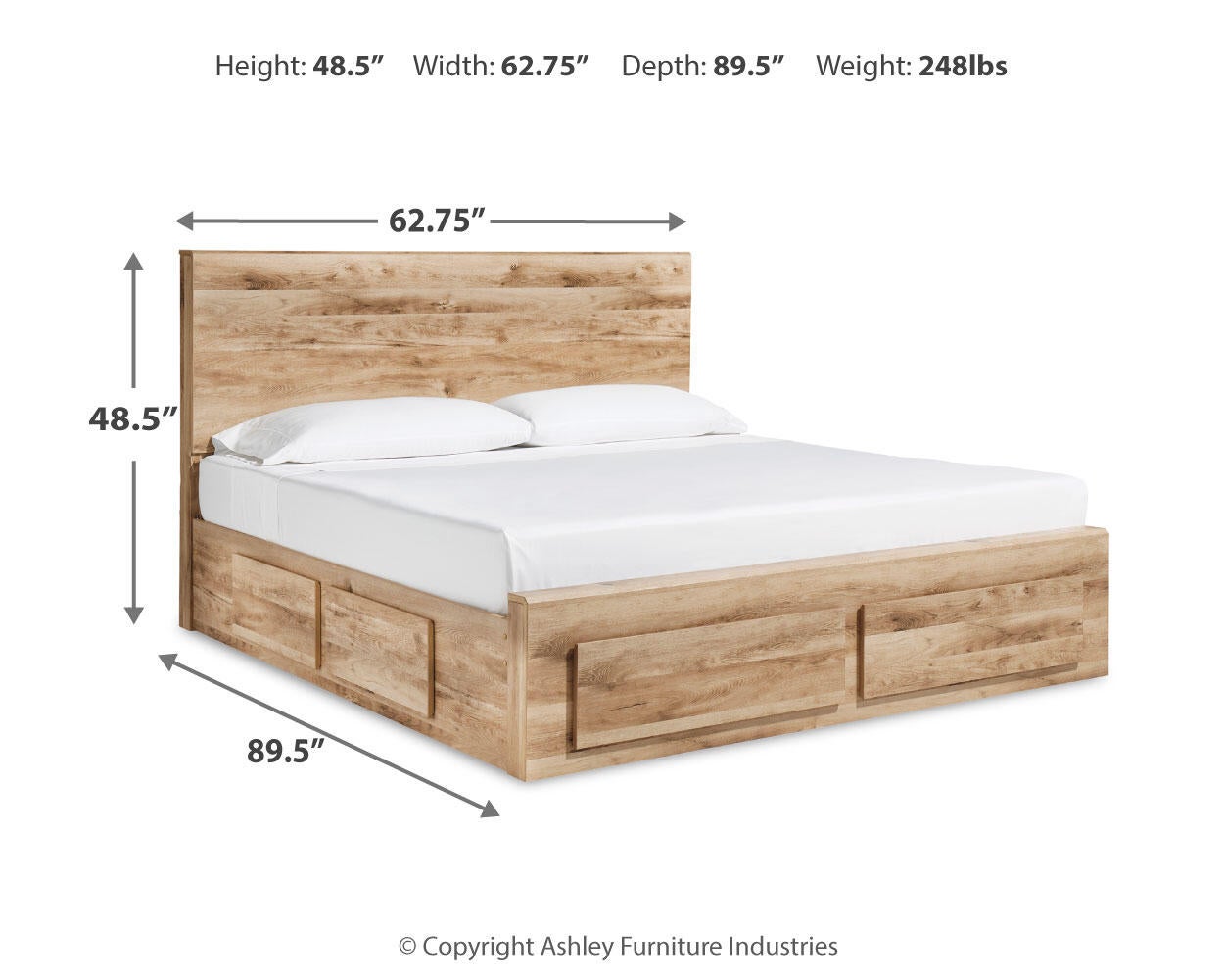 Hyanna  Panel Storage Bed With 2 Under Bed Storage Drawer, Dresser And Mirror