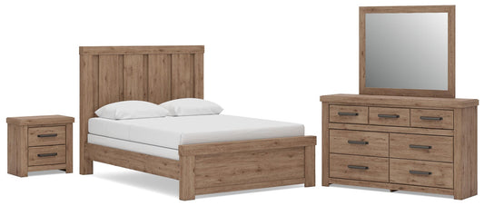 Garistyn  Panel Bed. Dresser, Mirror And Nightstand