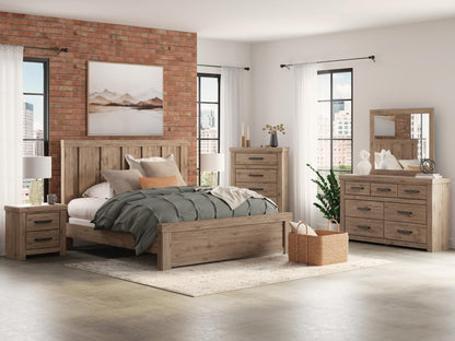 Garistyn  Panel Bed, Dresser, Mirror, Chest And Nightstand