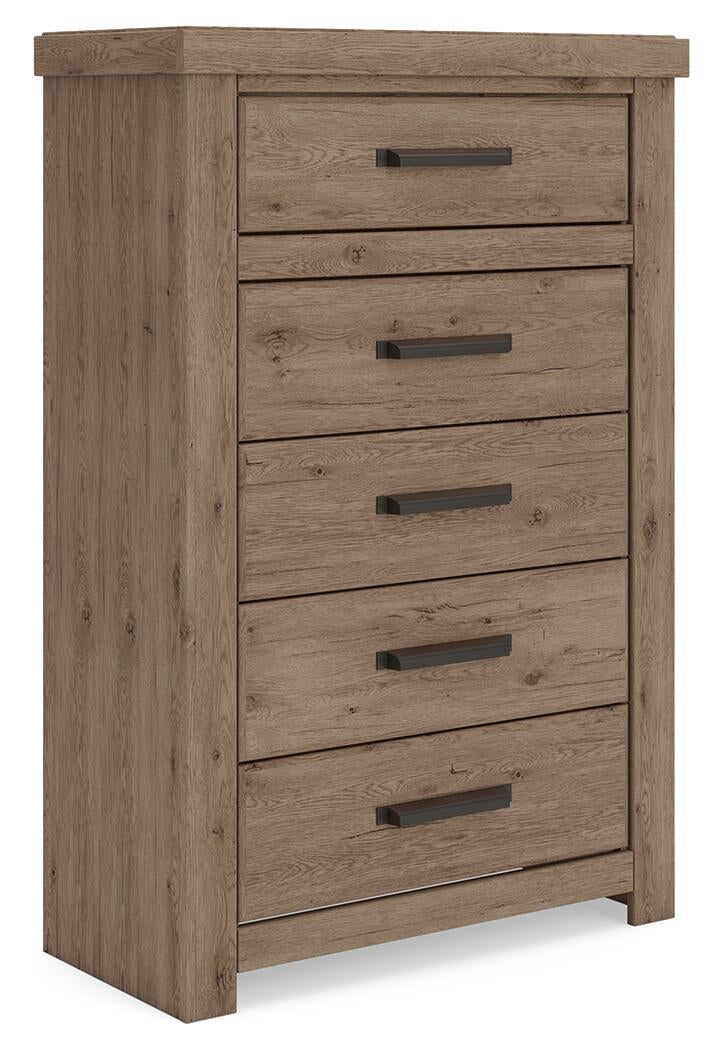 Garistyn  Panel Bed, Dresser, Mirror, Chest And Nightstand