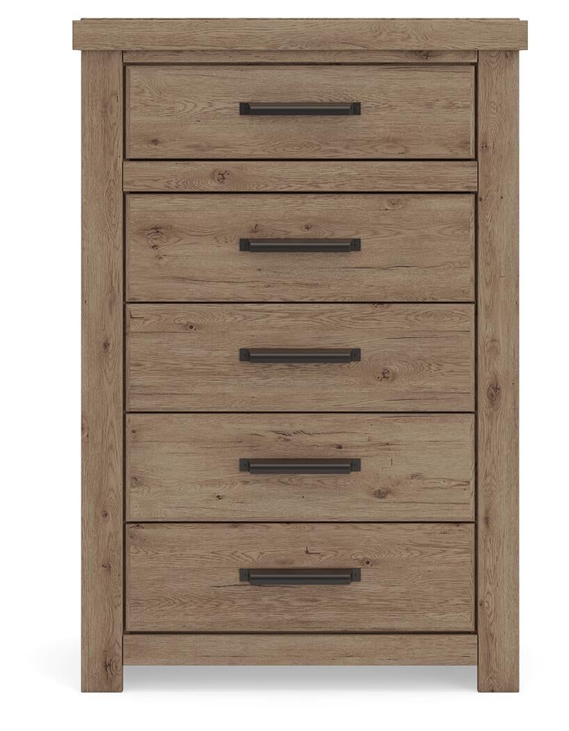 Garistyn  Panel Bed, Dresser, Mirror, Chest And Nightstand