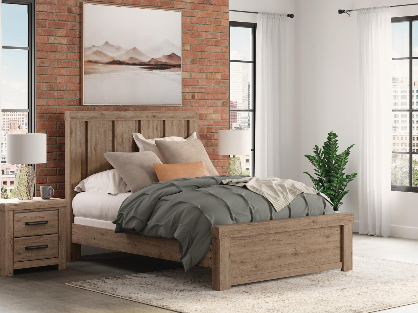 Garistyn  Panel Bed, Dresser And Mirror