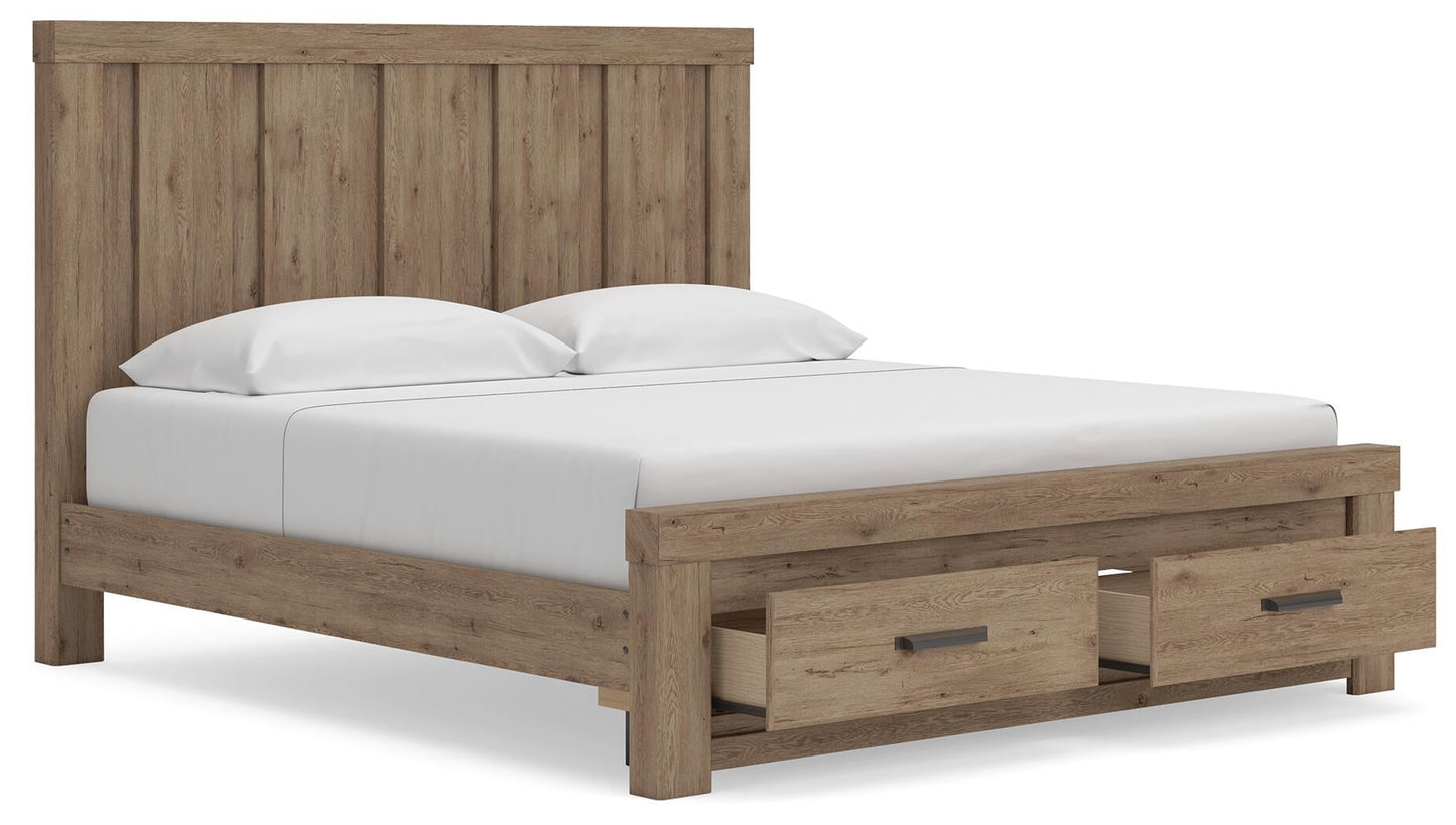 Garistyn  Panel Storage Bed, Dresser, Mirror, Chest And Nightstand