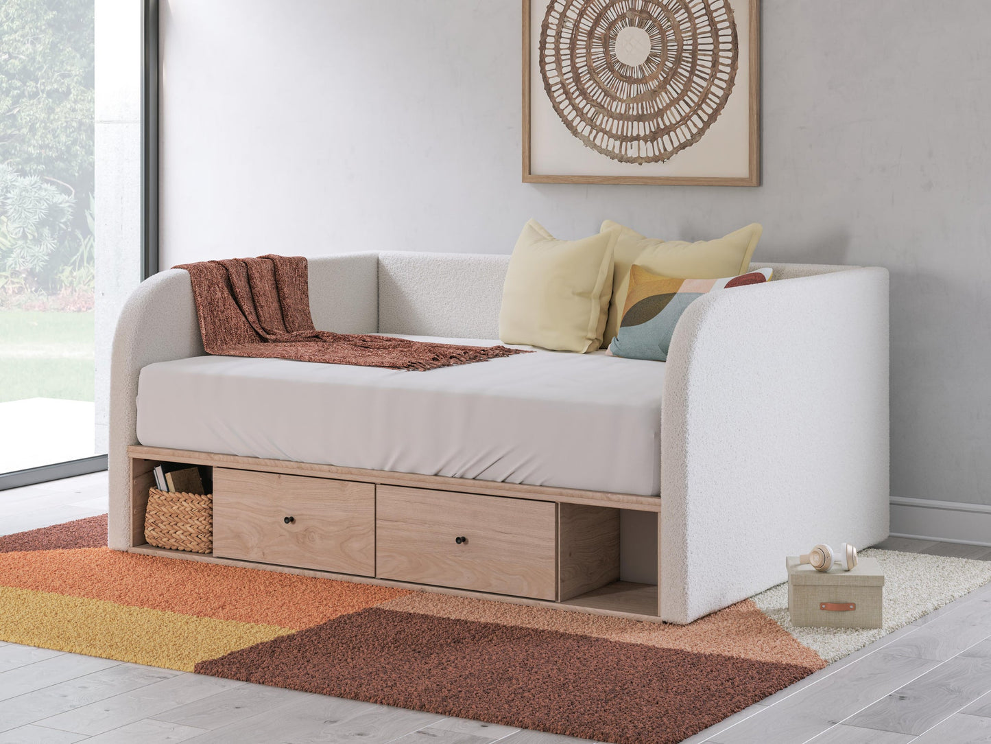 Arloster  Upholstered Day Bed With Storage