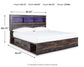 Drystan  Bookcase Bed With 4 Storage Drawers With Mirrored Dresser