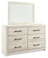 Cambeck  Panel Bed With Mirrored Dresser, Chest And Nightstand