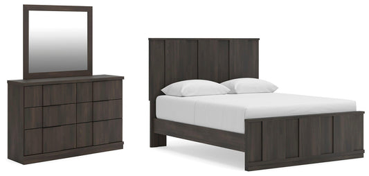 Jadiston  Panel Platform Bed, Dresser And Mirror