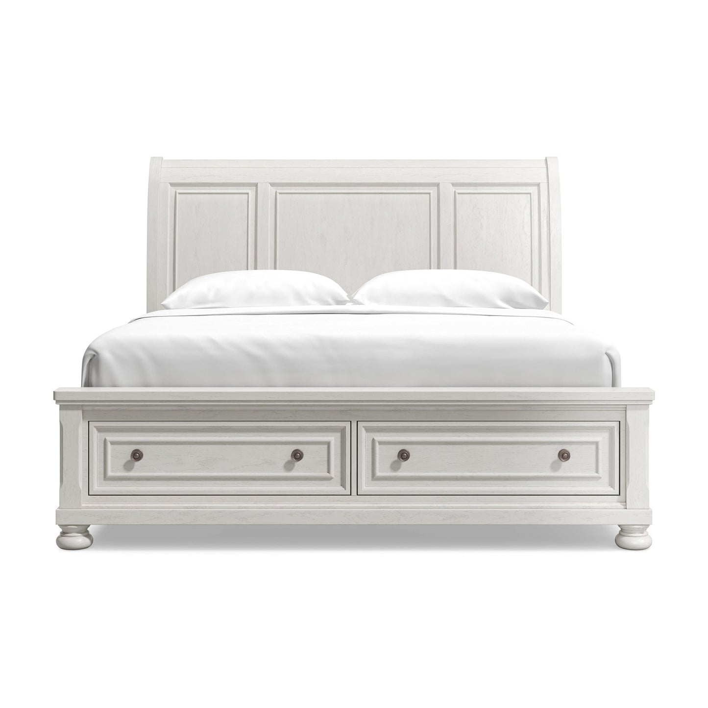 Robbinsdale California  Sleigh Bed With Storage With Mirrored Dresser