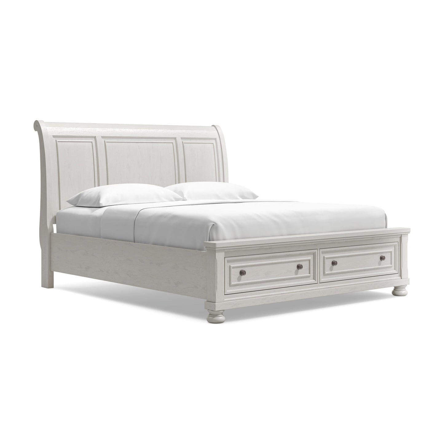 Robbinsdale California  Sleigh Bed With Storage With Mirrored Dresser