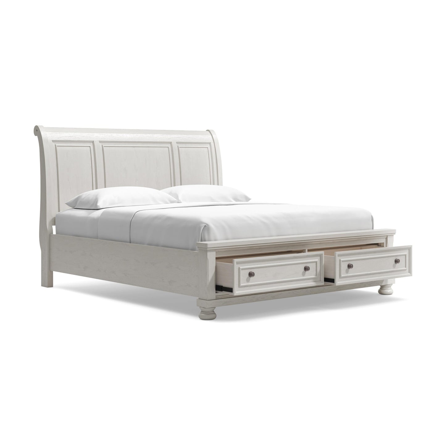 Robbinsdale California  Sleigh Bed With Storage With Mirrored Dresser