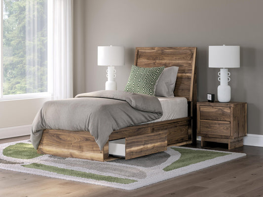 Chirason  Panel Bed With Storage