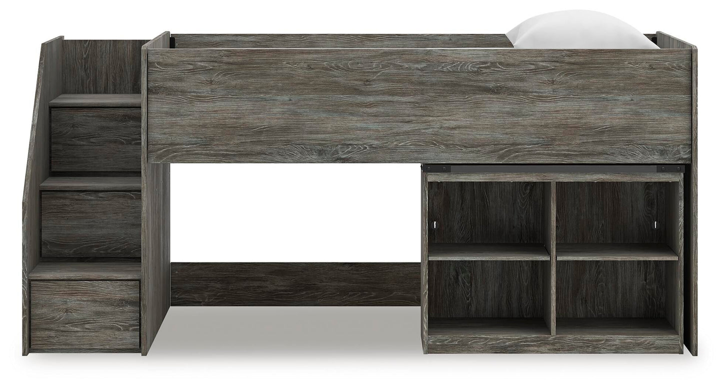 Frandern  Loft  Bed With Bookcase Storage