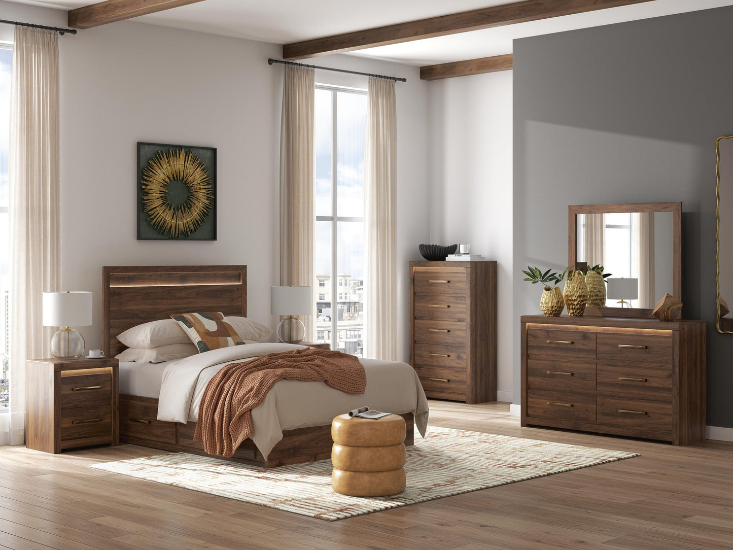 Janfyn  Panel  Bed With 2 Sided Storage
