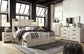 Cambeck  Panel Bed With 4 Storage Drawers With Mirrored Dresser, Chest And 2 Nightstands