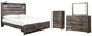 Drystan  Panel Bed With Storage With Mirrored Dresser And Chest