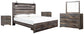 Drystan  Panel Bed With Storage With Mirrored Dresser And 2 Nightstands