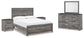 Bronyan  Panel Bed With Mirrored Dresser And 2 Nightstands
