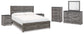 Bronyan  Panel Bed With Mirrored Dresser, Chest And 2 Nightstands
