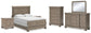 Lexorne  Sleigh Bed With Mirrored Dresser, Chest And 2 Nightstands