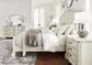 Arlendyne California  Upholstered Bed With Mirrored Dresser, Chest And 2 Nightstands