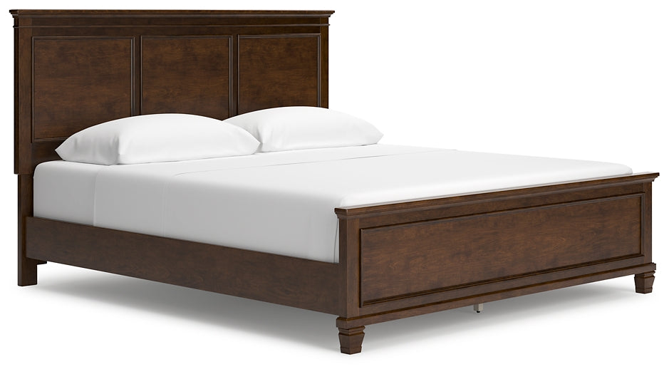 Danabrin California  Panel Bed With Mirrored Dresser, Chest And 2 Nightstands