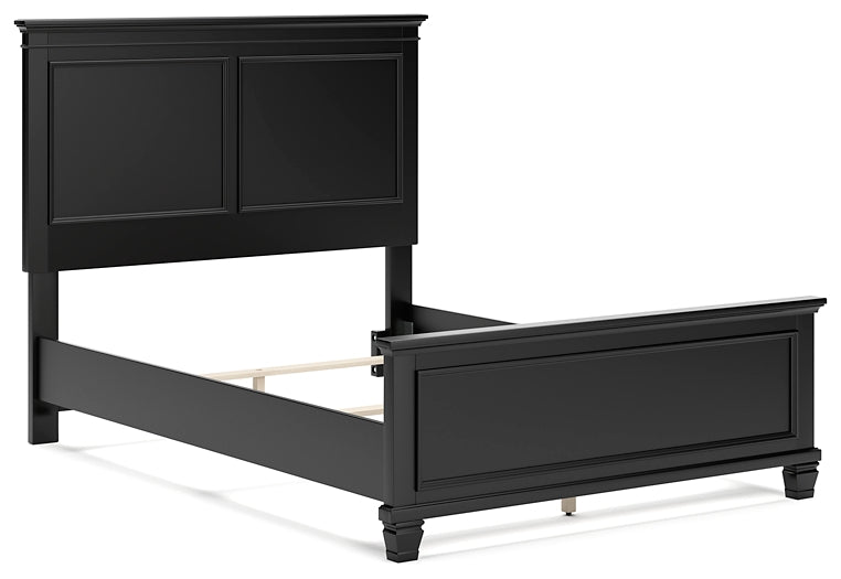 Lanolee  Panel Bed With Mirrored Dresser And 2 Nightstands