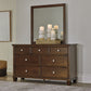 Danabrin  Panel Bed With Mirrored Dresser And Chest