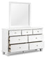 Fortman  Panel Bed With Mirrored Dresser And Nightstand
