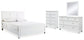 Fortman  Panel Bed With Mirrored Dresser And Chest