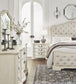 Arlendyne  Upholstered Bed With Mirrored Dresser And Nightstand