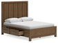 Cabalynn  Panel Bed With Storage With Mirrored Dresser And 2 Nightstands