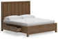Cabalynn  Panel Bed With Storage With Mirrored Dresser