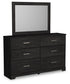 Belachime  Panel Bed With Mirrored Dresser, Chest And Nightstand