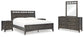 Montillan  Panel Bed With Mirrored Dresser And 2 Nightstands