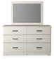 Stelsie  Panel Bed With Mirrored Dresser And Chest