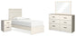 Stelsie  Panel Bed With Mirrored Dresser And 2 Nightstands