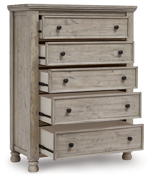 Harrastone California  Panel Bed With Mirrored Dresser, Chest And Nightstand