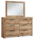 Hyanna  Panel Bed With Storage With Mirrored Dresser And Nightstand