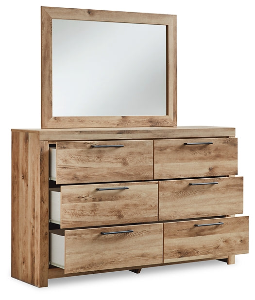 Hyanna  Panel Bed With Storage With Mirrored Dresser And Nightstand