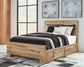 Hyanna  Panel Bed With Storage With Mirrored Dresser And 2 Nightstands