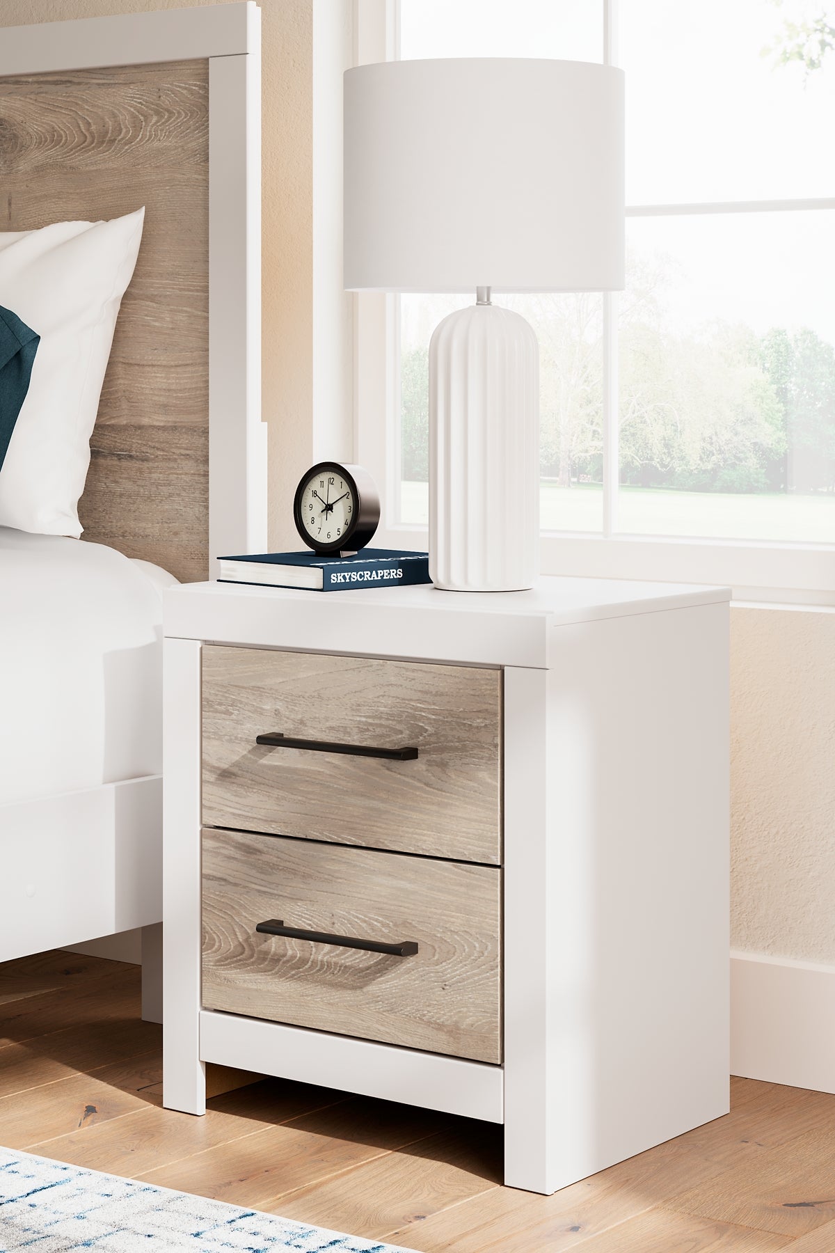Charbitt  Panel Bed With Mirrored Dresser And Nightstand